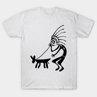 Kokopelli doggy black T-Shirt